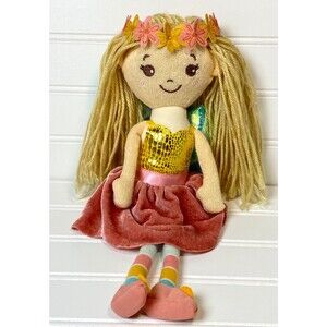 Hopscotch Lane Aura Rag Doll Fairy Wings 13" Soft Floppy Body Yarn Hair Plush